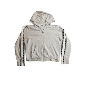 Pink Victoria's Secret Jacket Womens Large Oversized Hoodie‎ Full Zip Snaps Mens